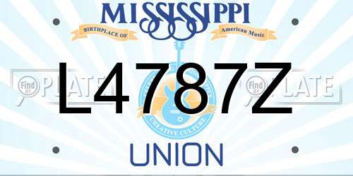 L4787Z Mississippi License Plate