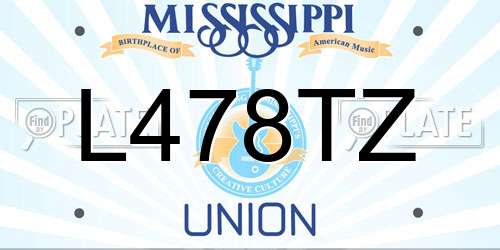 L478TZ Mississippi License Plate
