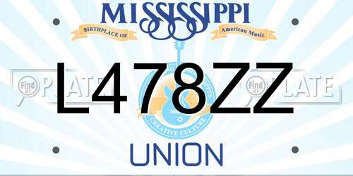 L478ZZ Mississippi License Plate