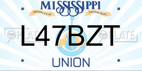 L47BZT Mississippi License Plate