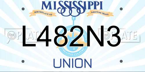 L482N3 Mississippi License Plate