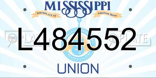 L484552 Mississippi License Plate