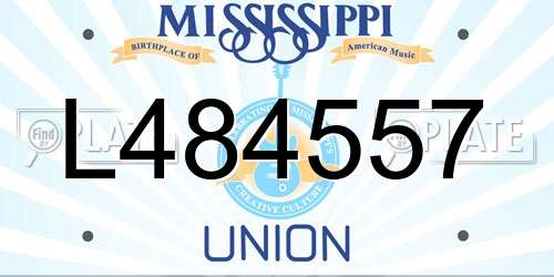 L484557 Mississippi License Plate