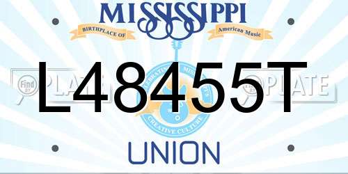 L48455T Mississippi License Plate