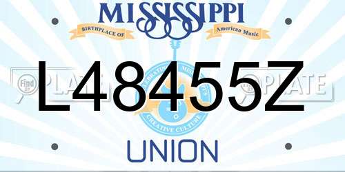 L48455Z Mississippi License Plate