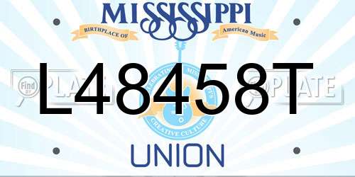 L48458T Mississippi License Plate