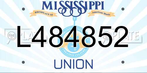 L484852 Mississippi License Plate