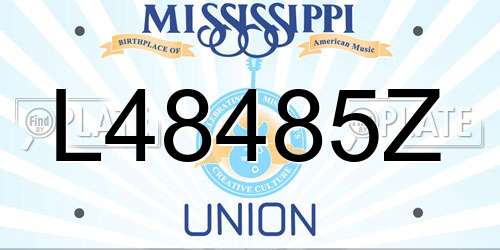L48485Z Mississippi License Plate