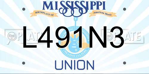 L491N3 Mississippi License Plate