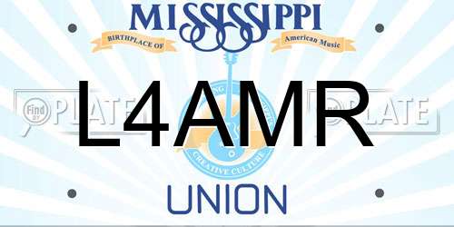 L4AMR Mississippi License Plate