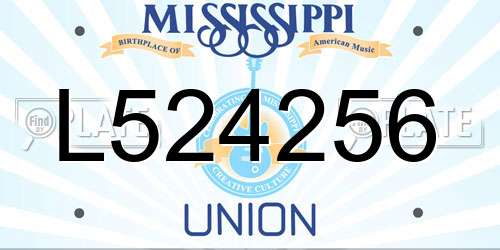 L524256 Mississippi License Plate