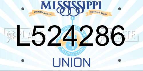 L524286 Mississippi License Plate