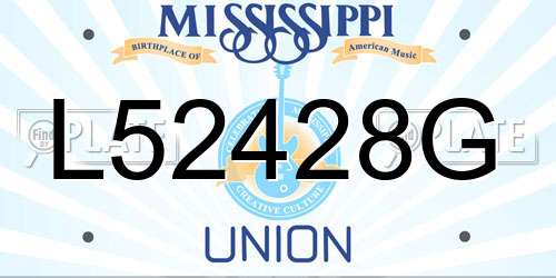 L52428G Mississippi License Plate