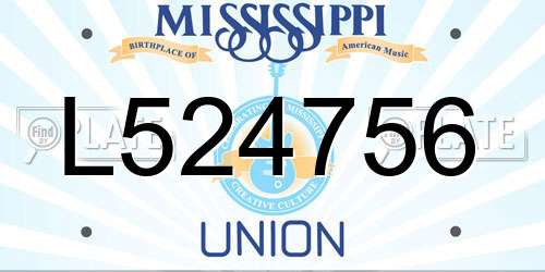 L524756 Mississippi License Plate
