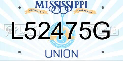 L52475G Mississippi License Plate