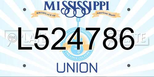 L524786 Mississippi License Plate