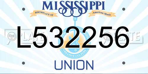 L532256 Mississippi License Plate