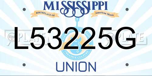 L53225G Mississippi License Plate