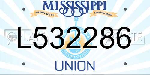 L532286 Mississippi License Plate