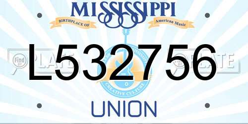 L532756 Mississippi License Plate