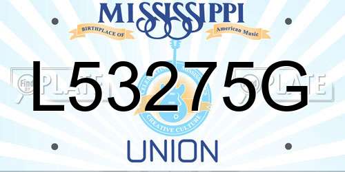 L53275G Mississippi License Plate