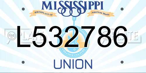 L532786 Mississippi License Plate