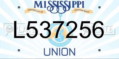 L537256 Mississippi License Plate