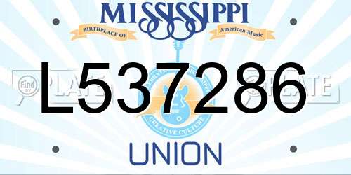 L537286 Mississippi License Plate