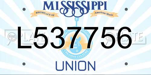 L537756 Mississippi License Plate