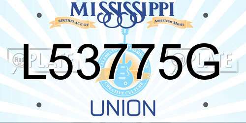 L53775G Mississippi License Plate