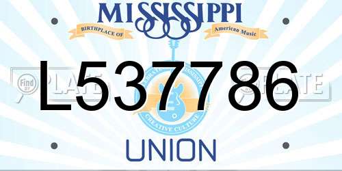 L537786 Mississippi License Plate