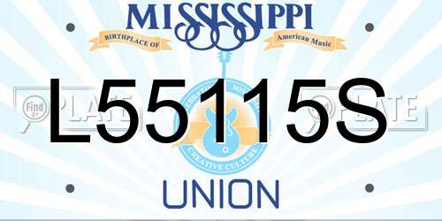 L55115S Mississippi License Plate