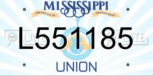 L551185 Mississippi License Plate