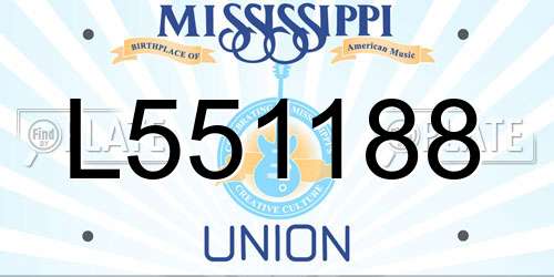 L551188 Mississippi License Plate