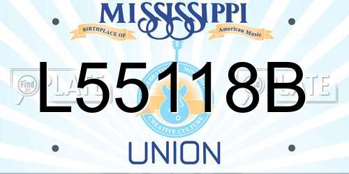 L55118B Mississippi License Plate