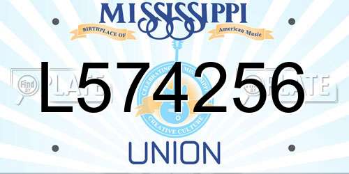L574256 Mississippi License Plate