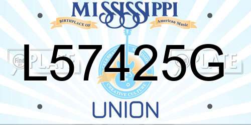 L57425G Mississippi License Plate