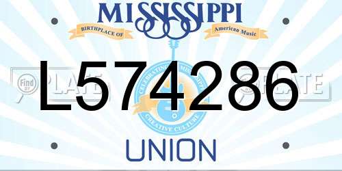 L574286 Mississippi License Plate
