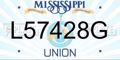 L57428G Mississippi License Plate