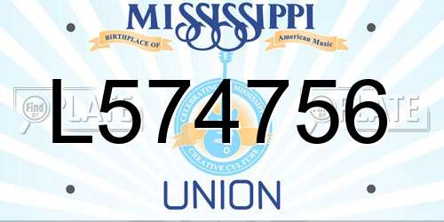 L574756 Mississippi License Plate