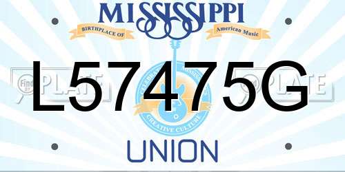 L57475G Mississippi License Plate
