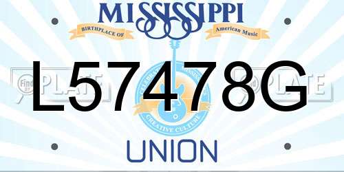 L57478G Mississippi License Plate