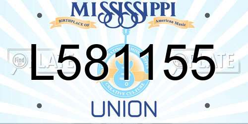 L581155 Mississippi License Plate