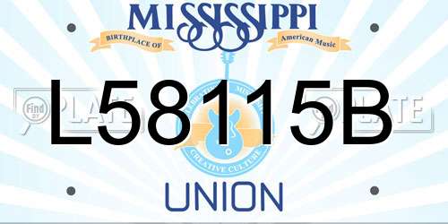 L58115B Mississippi License Plate