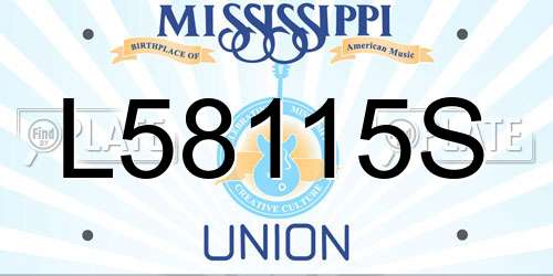 L58115S Mississippi License Plate
