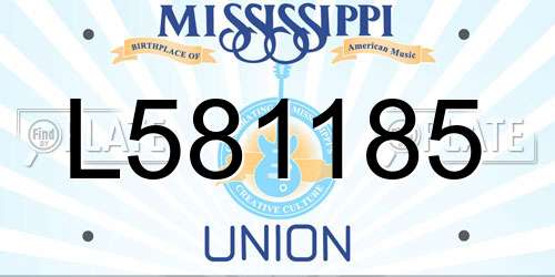 L581185 Mississippi License Plate