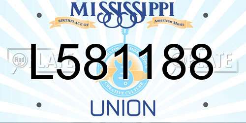 L581188 Mississippi License Plate