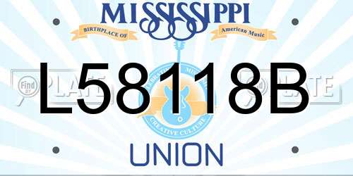 L58118B Mississippi License Plate