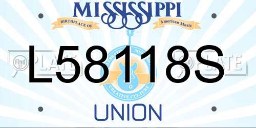 L58118S Mississippi License Plate