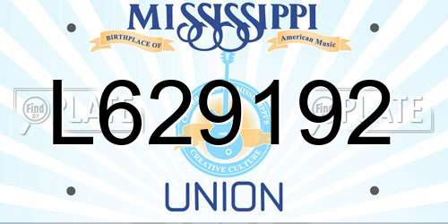 L629192 Mississippi License Plate